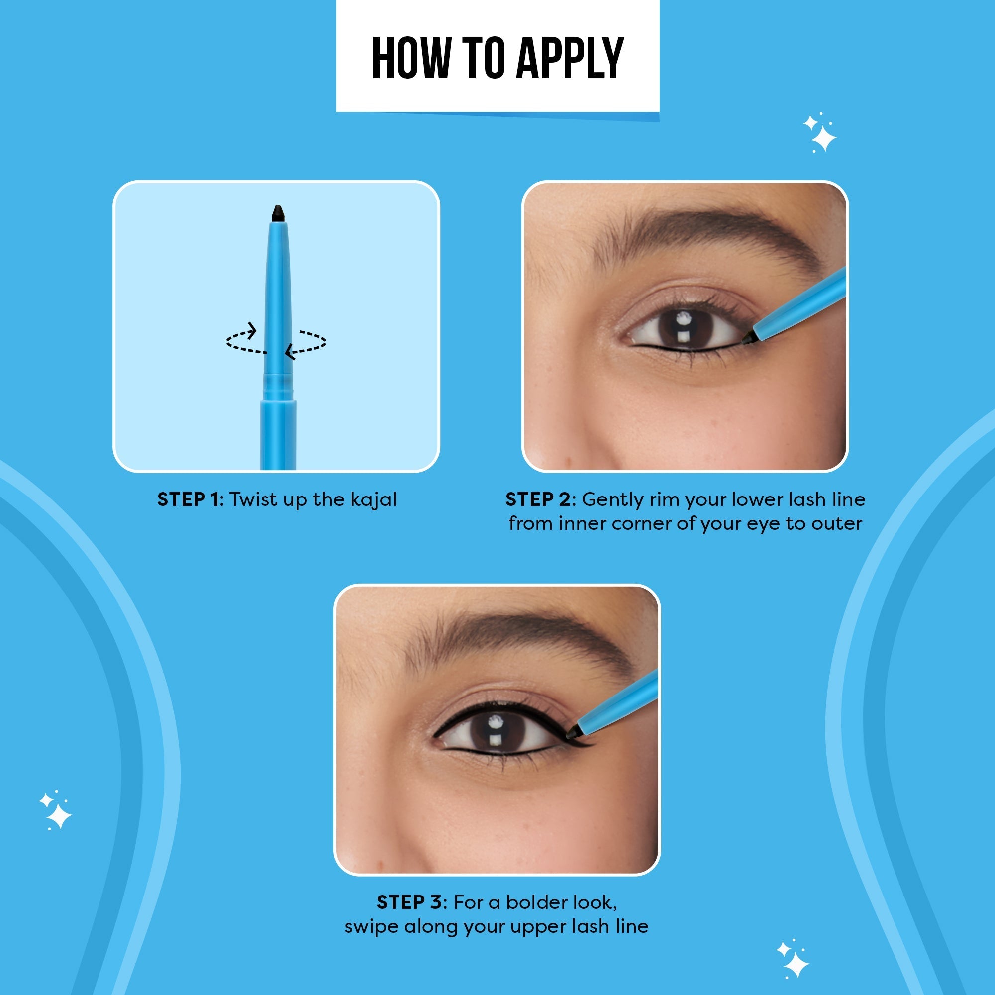 24 Hour Waterproof Kajal - 01 Black (Kit)