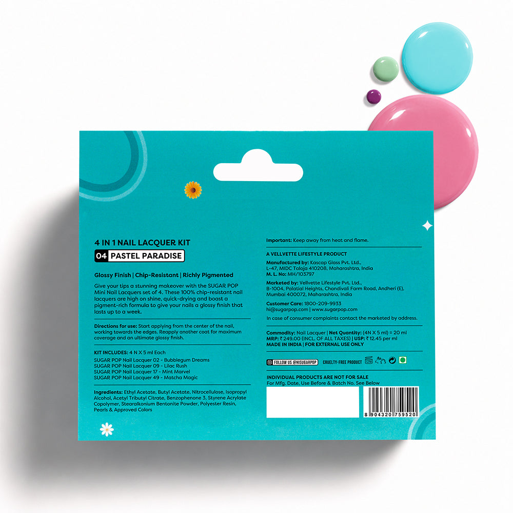 4 in 1 Nail Lacquer Kit 04 Pastel Paradise