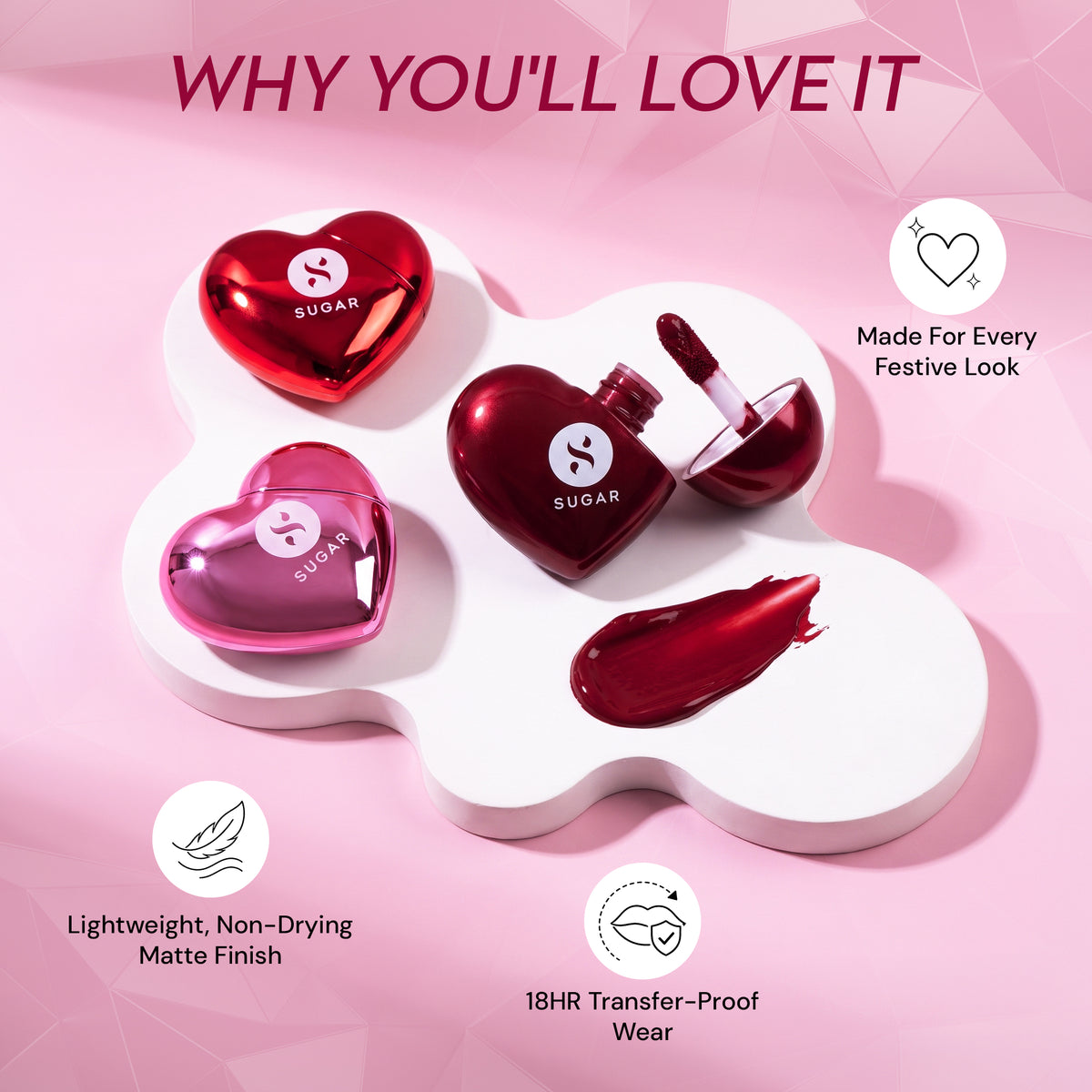 La La Love 18HR Liquid Lipstick Set (Pack Of 3)