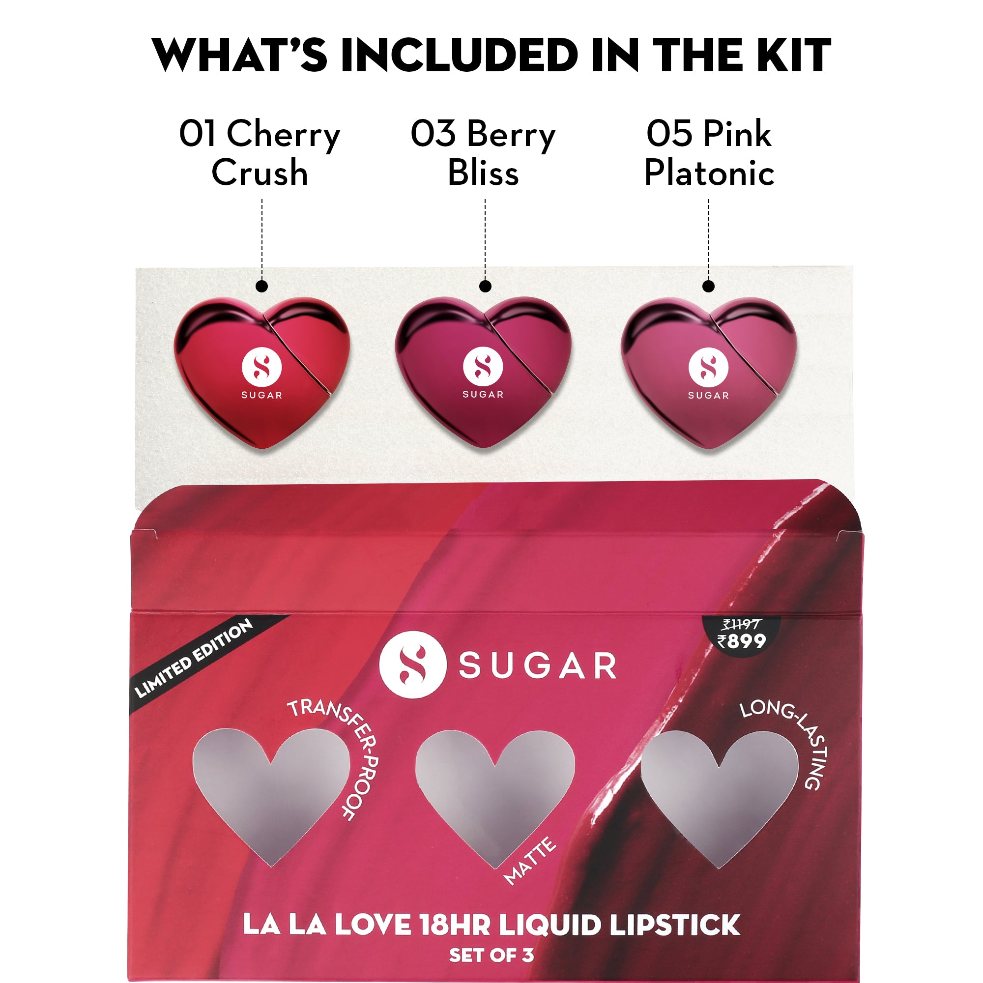 La La Love Lipstick Set - Pack Of 3 (GWP)