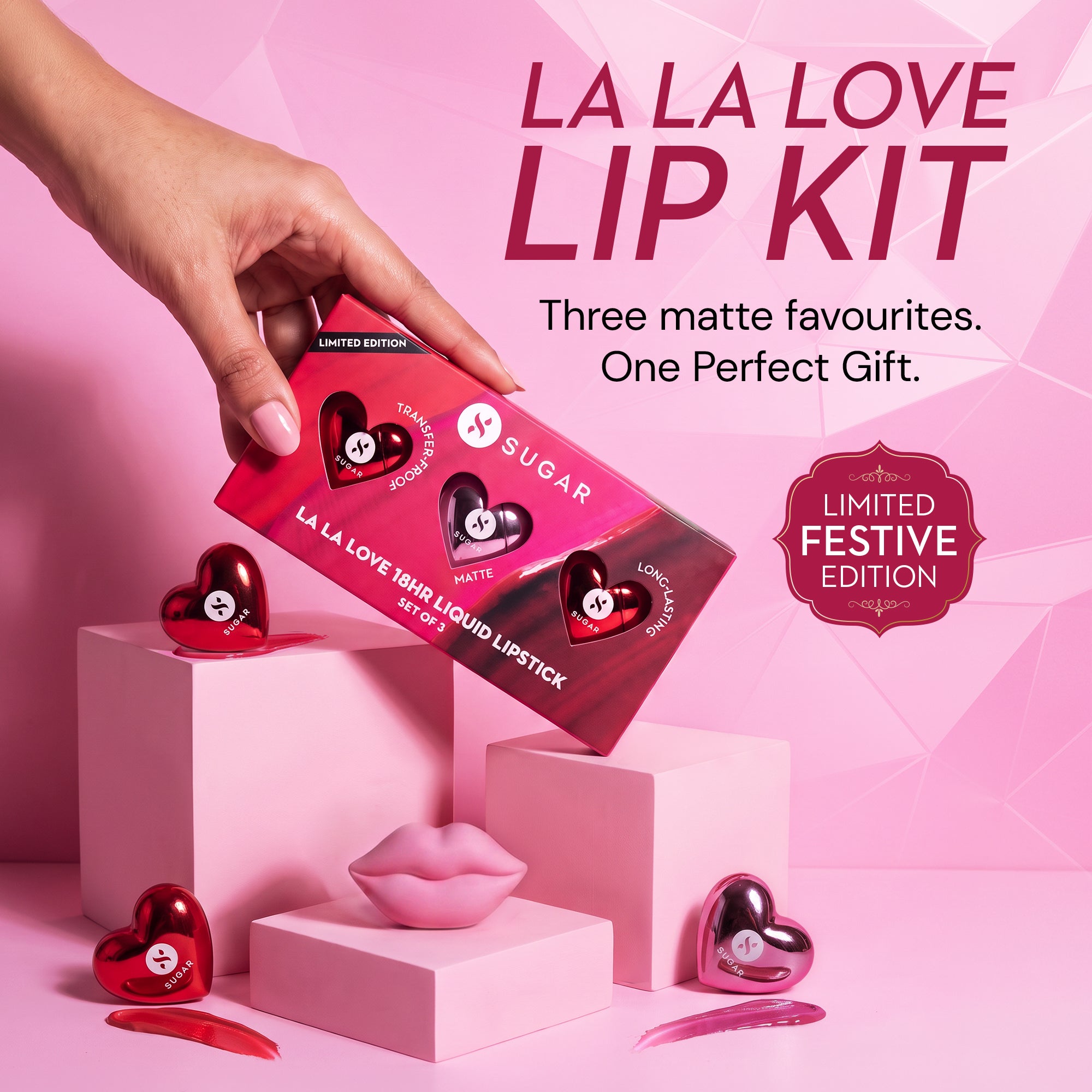 La La Love 18HR Liquid Lipstick Set (Pack Of 3)