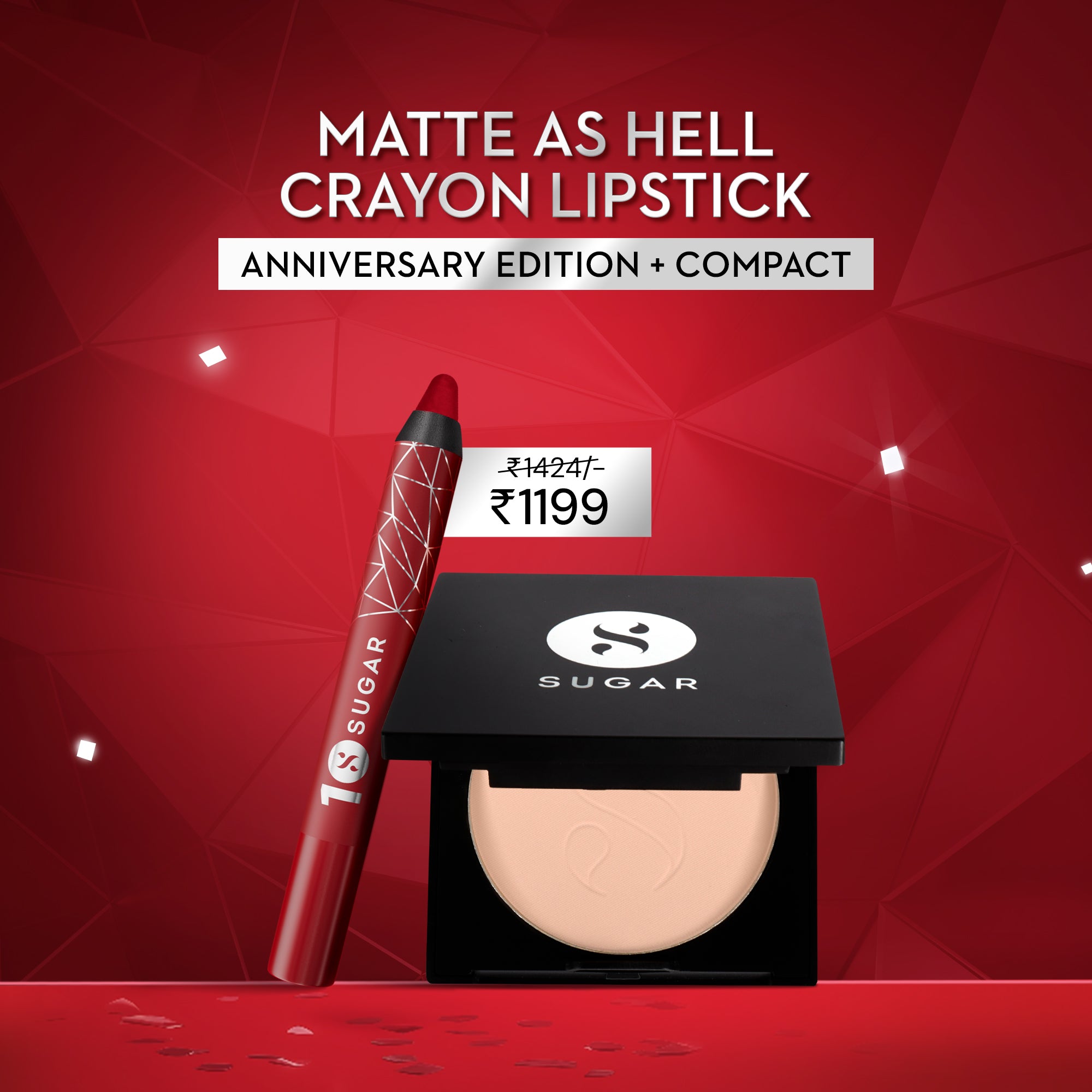 Matte As Hell Crayon Lipstick (Anniversary Edition) + Dream Cover SPF15 Mattifying Compact Powder