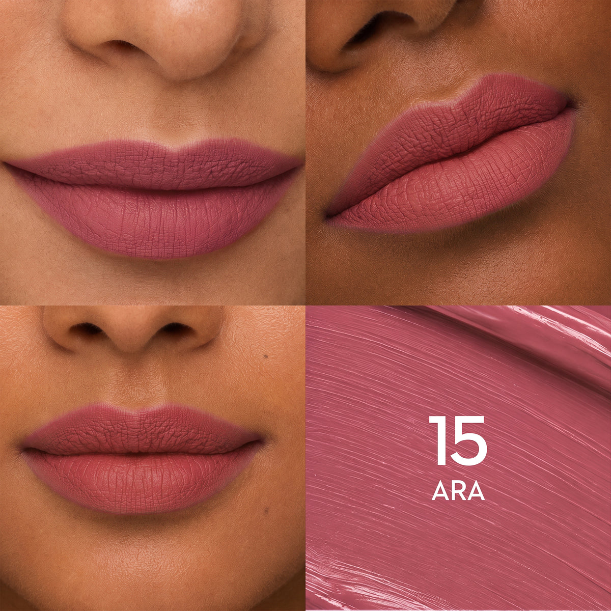 Lips wearing SUGAR Mettle Liquid Lipstick in 15 Ara