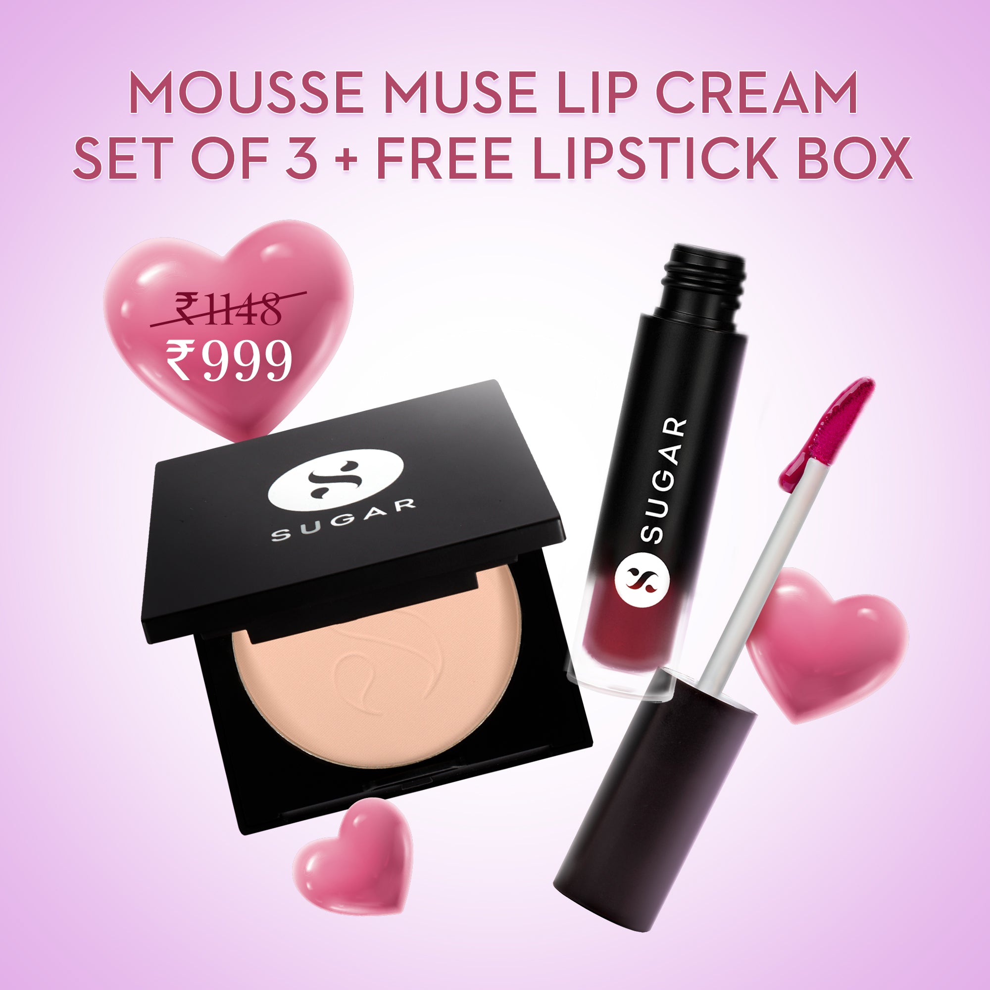 Mousse Muse Lip Cream & Compact Powder Combo