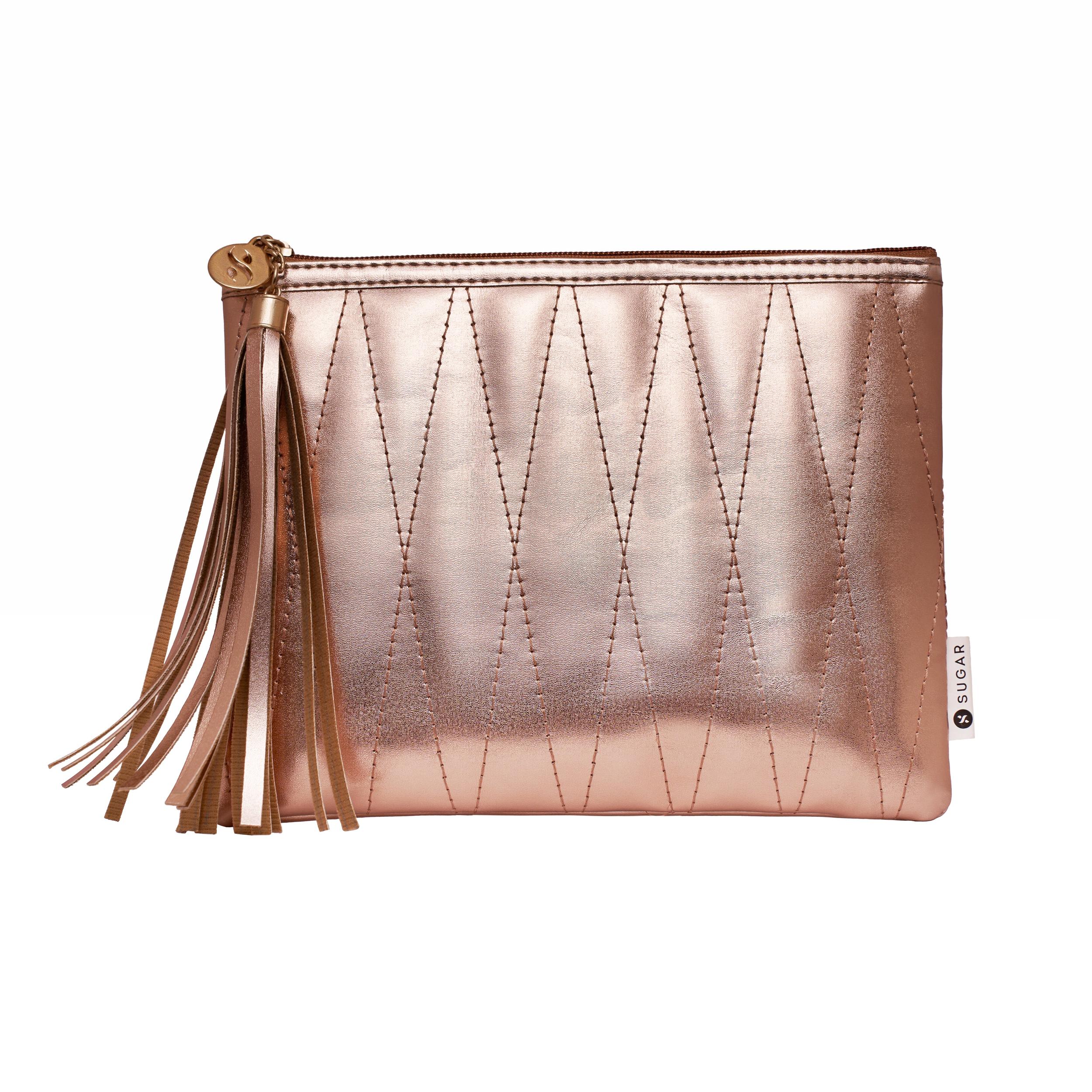 Quilt Pouch With Tassle (Golden)