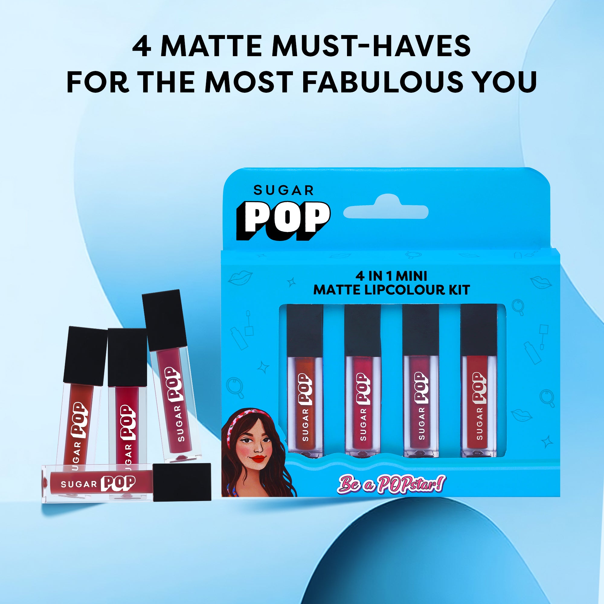 SUGAR POP 4 in 1 Mini Matte Lipcolor Kit - 01 Cult Classics