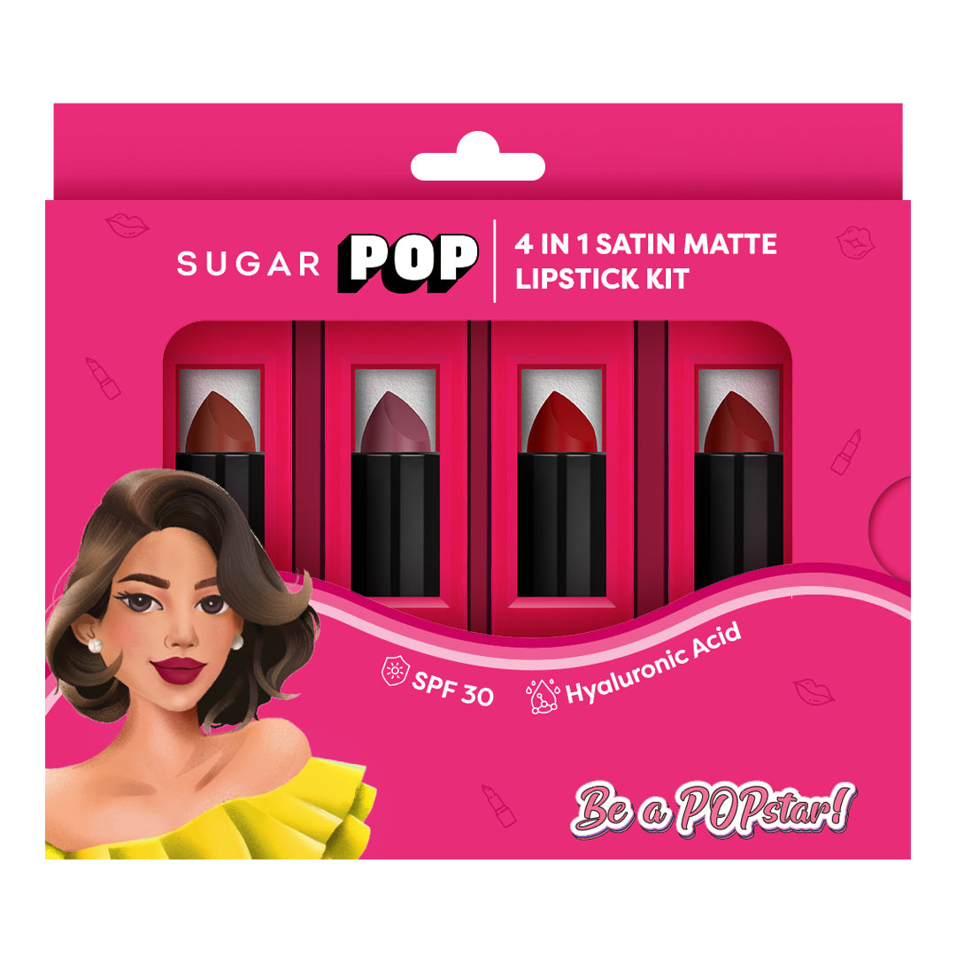 SUGAR POP 4 in 1 Satin Matte Lipstick Kit - 01 Perfect Picks