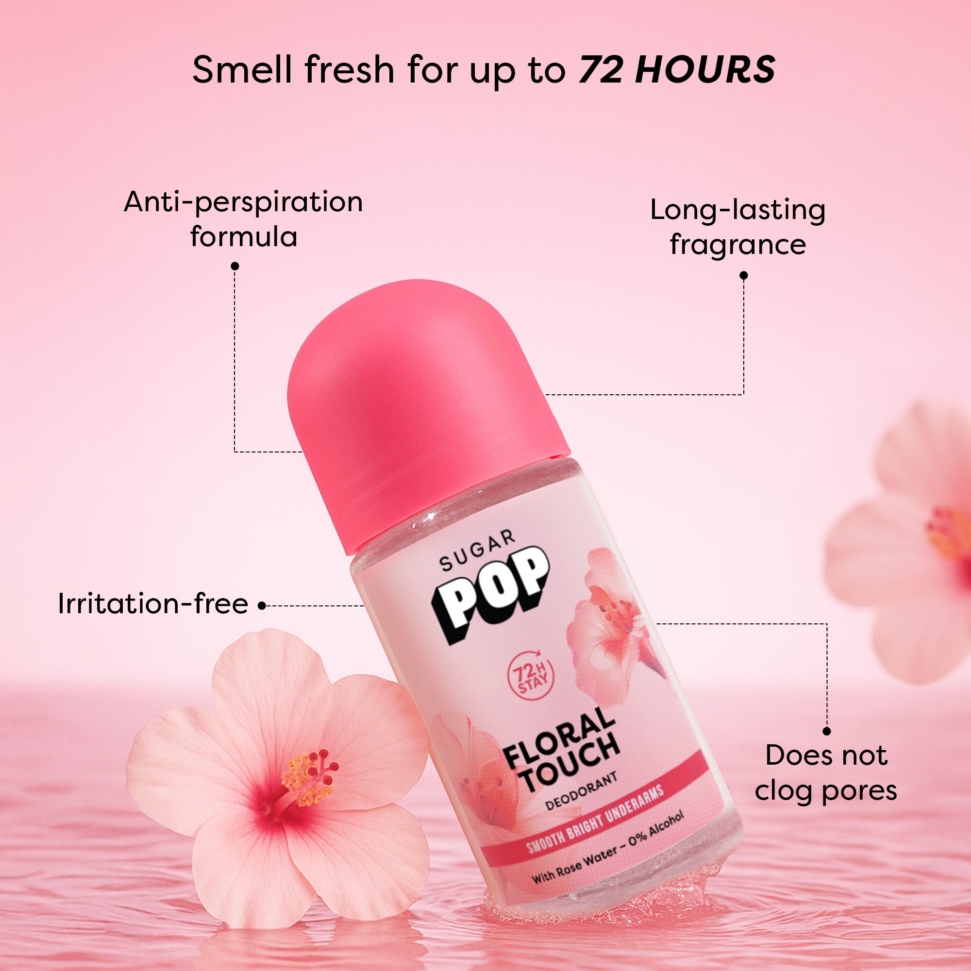 SUGAR POP Floral Touch Roll on Deodorant 50ml