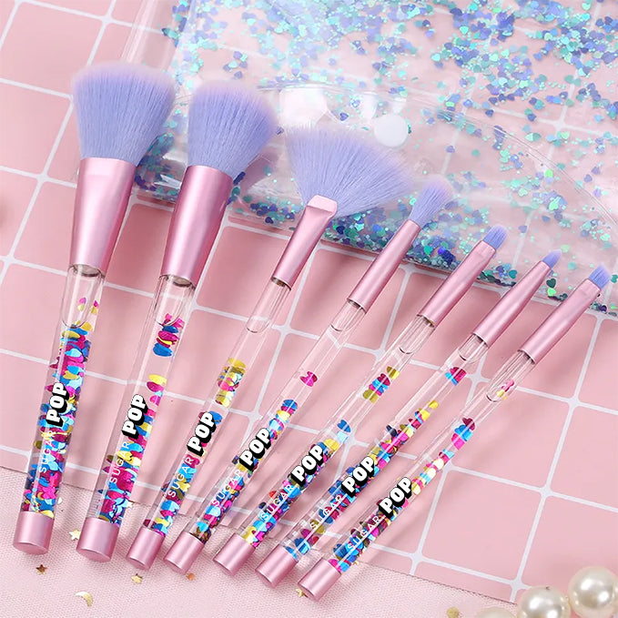 SUGAR POP Makeup Brush Set (7) + Pouch (Gift)
