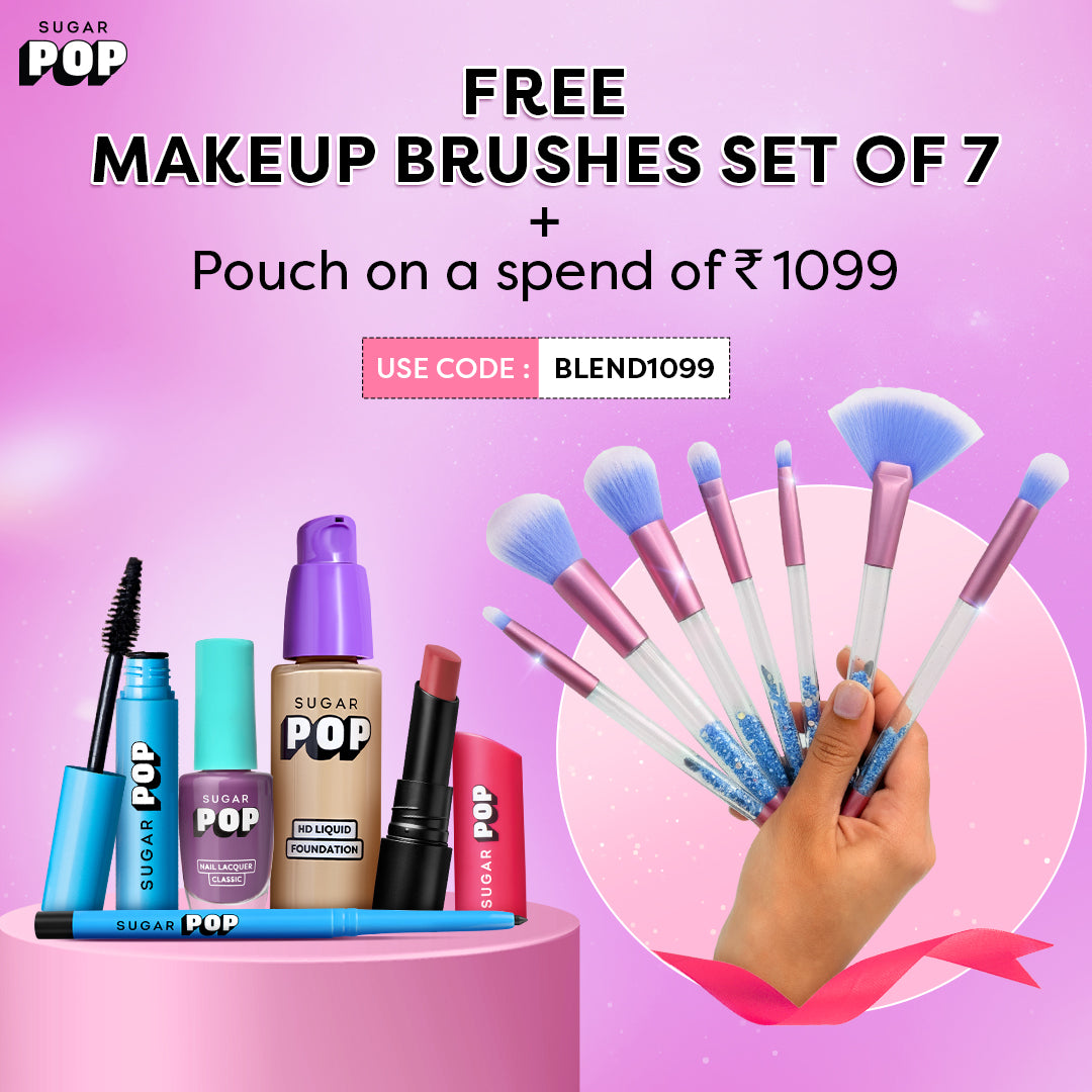 SUGAR POP Makeup Brush Set (7) + Pouch (Gift)