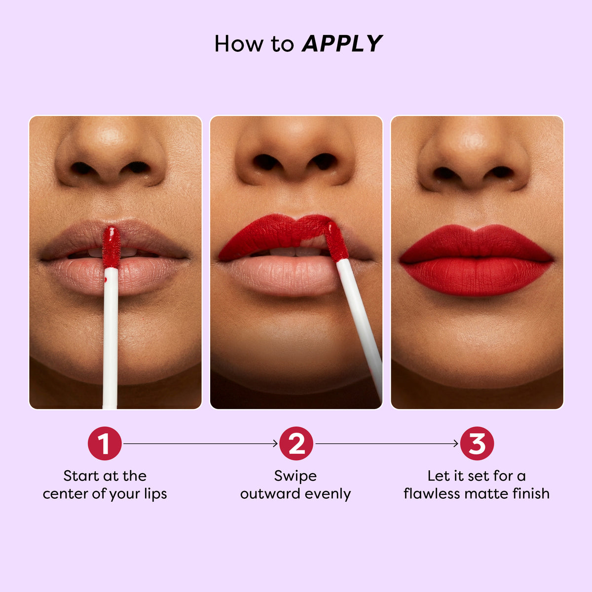 How to apply SUGAR POP Matte Lipcolour in three steps