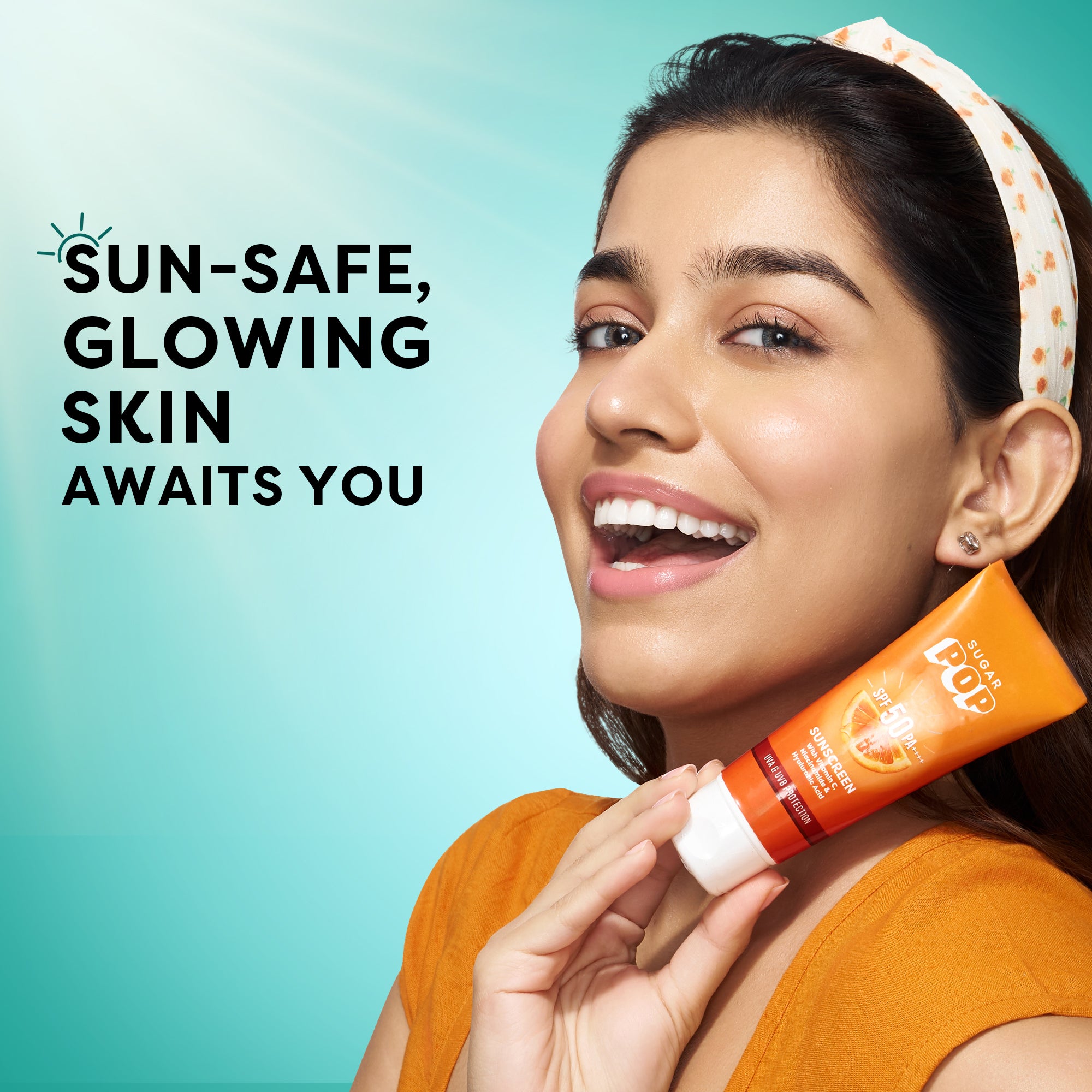 SUGAR POP SPF 50 Sunscreen With Vitamin C, Niacinamide & Hyaluronic Acid (50 gm) (Kit)