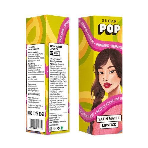 SUGAR POP Satin Matte Lipstick - 02 Lily (Gift)