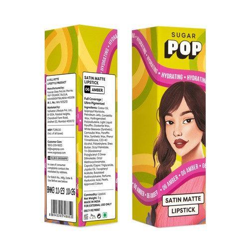 SUGAR POP Satin Matte Lipstick - 06 Amber (Gift)