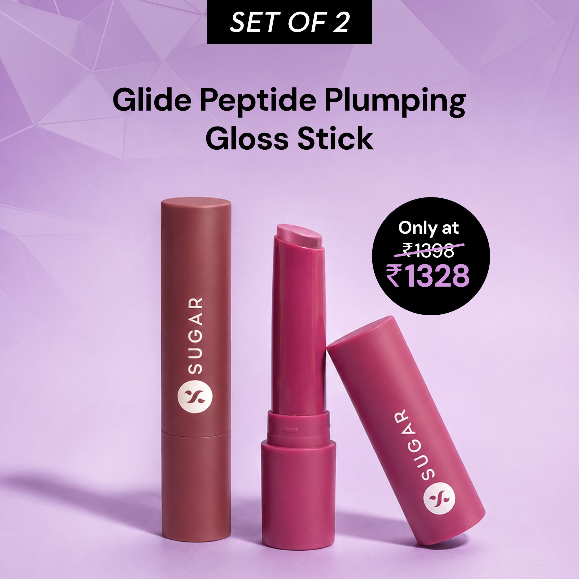 Set of 2 Glide Peptide Plumping Gloss Sticks