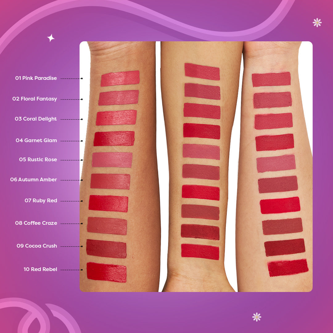 Set of 5 Ultrastay Transferproof Lipstick + Fancy Lipstick Holder