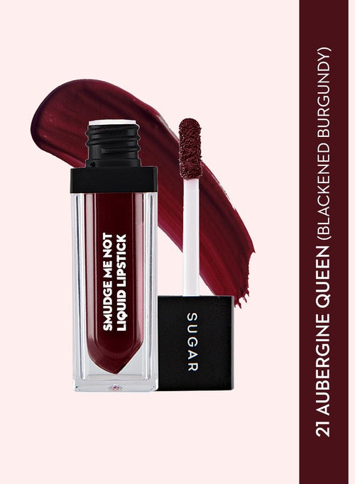 Smudge Me Not Liquid Mini Lipstick - 21 Aubergine Queen (Blackened Burgundy)