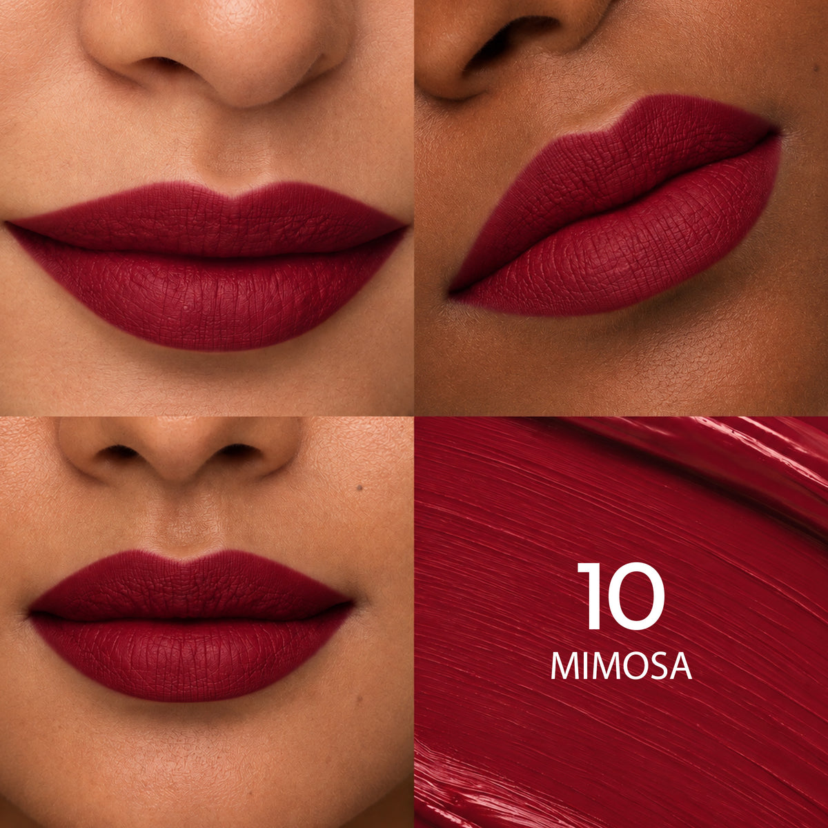 Lips wearing SUGAR Mettle Liquid Lipstick in 10 Mimosa
