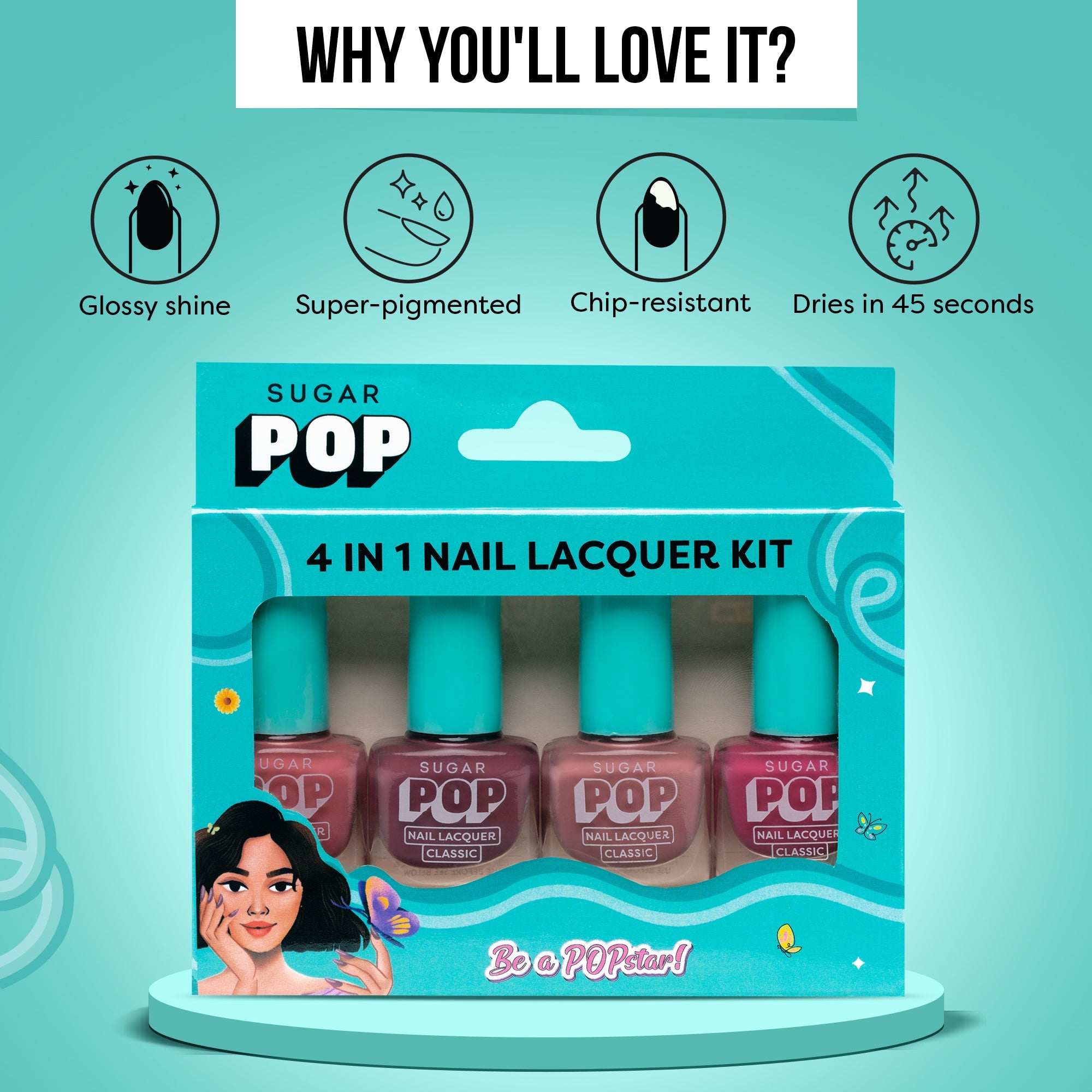 4 in 1 Nail Lacquer Kit - 01 Nude Nectar