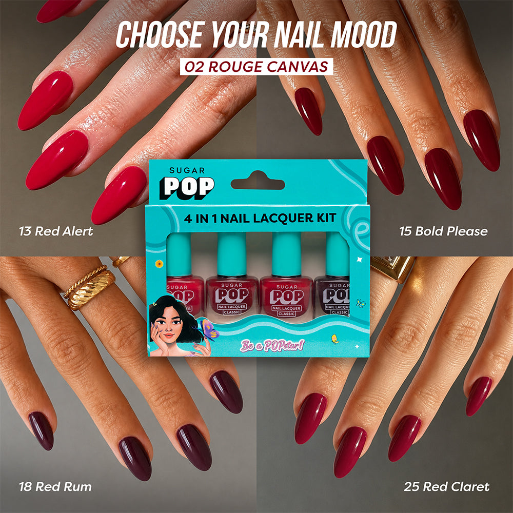 4 in 1 Nail Lacquer Kit 02 Rouge Canvas