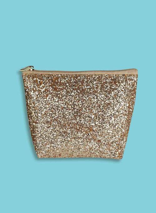 Flat Glitter Gold Pouch