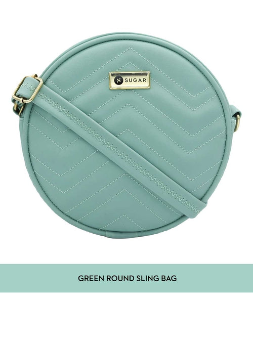 Green Round Sling Bag