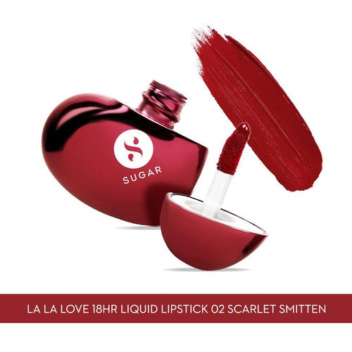 Limited-Edition La La Love 18HR Liquid Lipstick (02 Scarlet Smitten) (TOI)