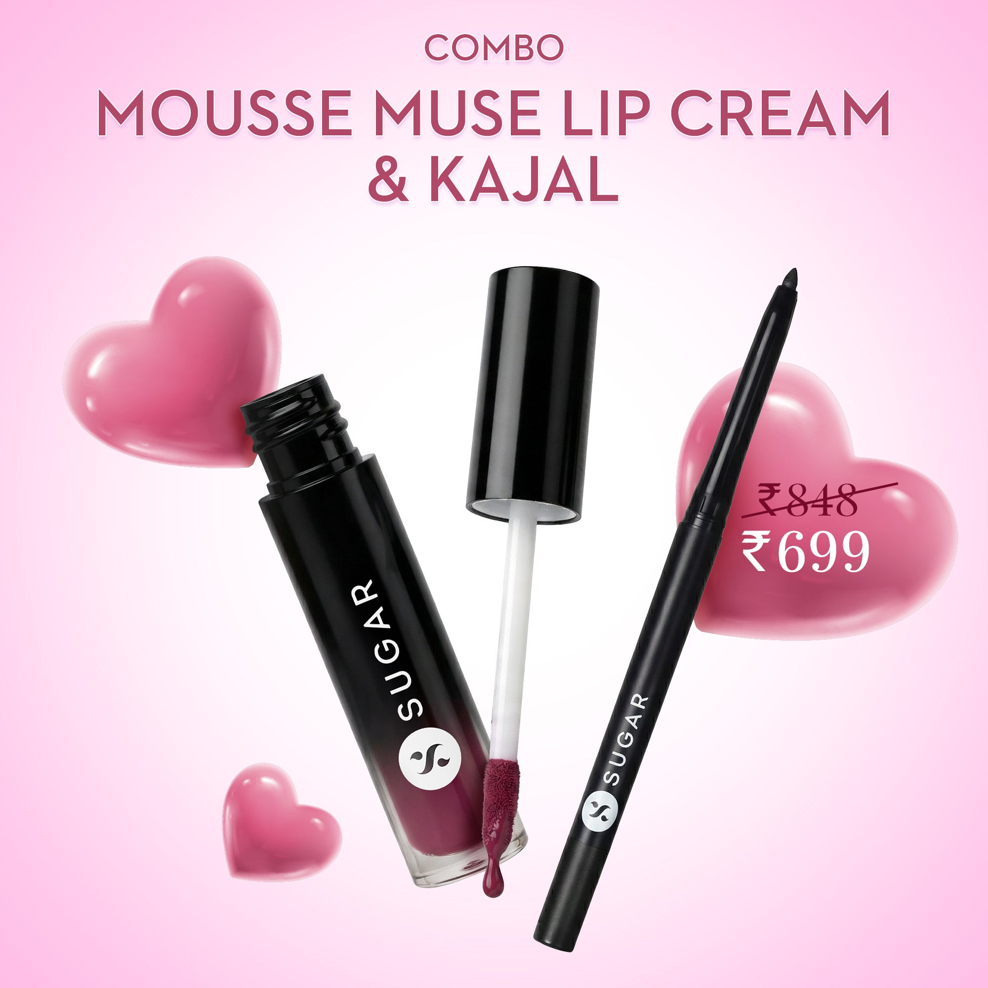 Mousse Muse Lip Cream & Kajal Combo