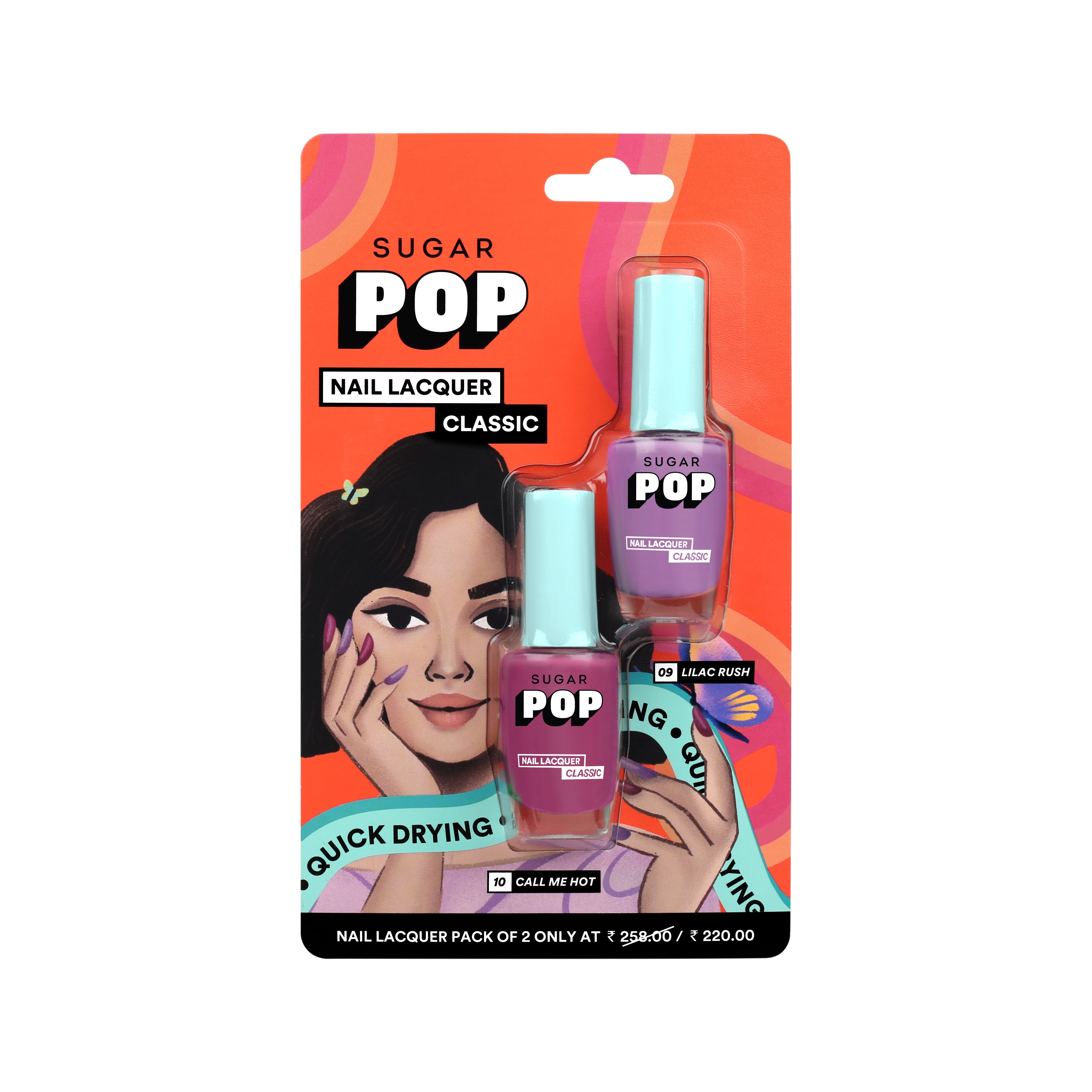 🎁 Nail Lacquer Duo - 03 Lilac Rush and Call Me Hot (Gift) (100% off)