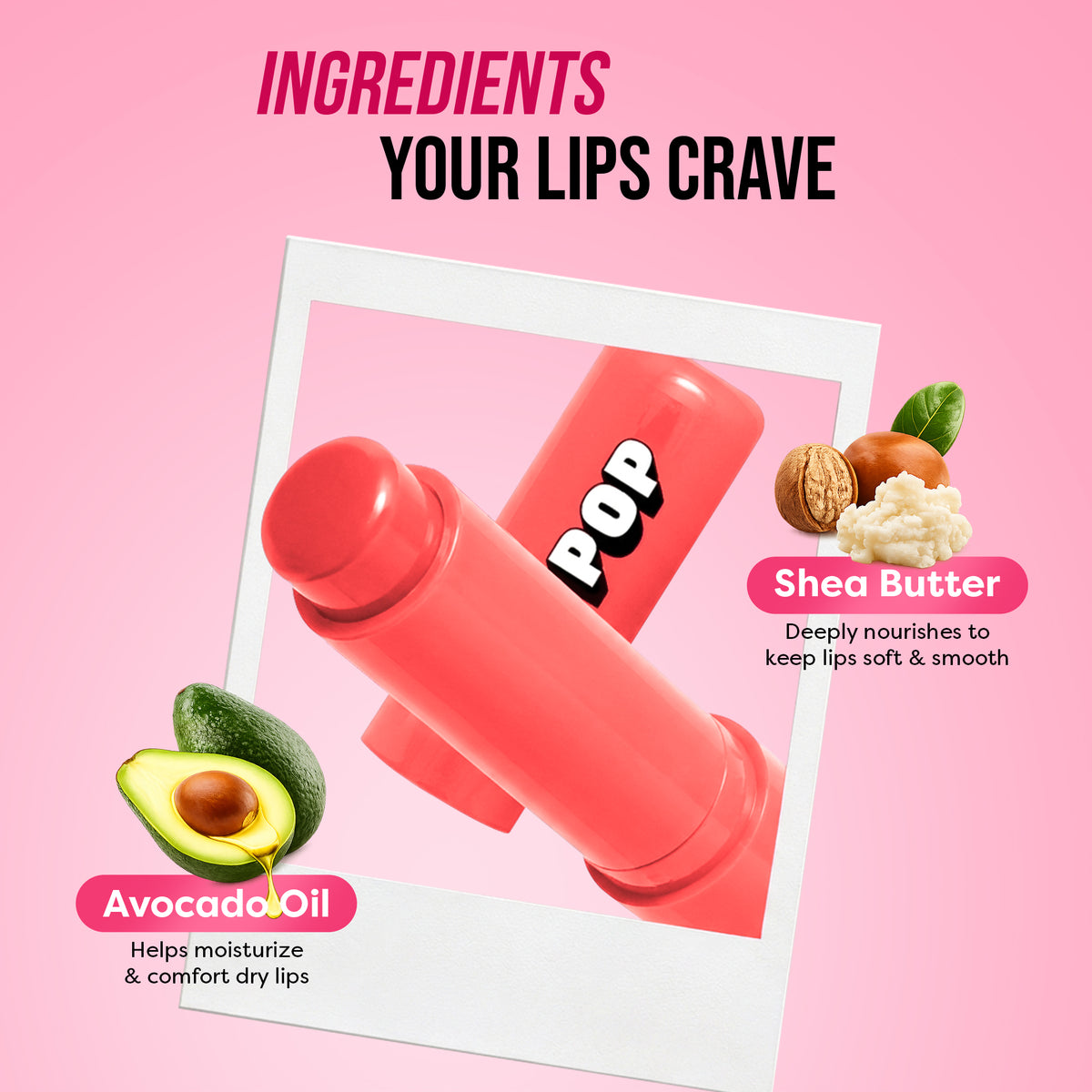 SUGAR POP Nourishing Lip Balm in 03 Vanilla with avocado oil and shea butter