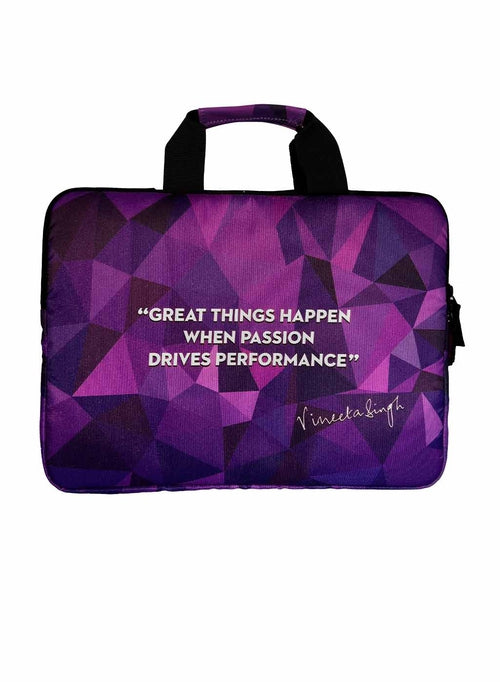 Purple 15 inch Laptop Bag - Signed by Vineeta Singh