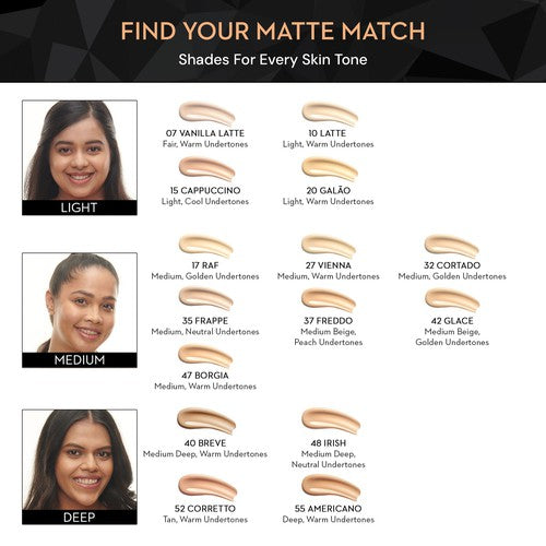SUGAR Matte Match Transferproof Foundation - 10 Latte (Light Warm - Undertone)