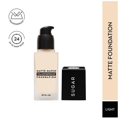 SUGAR Matte Match Transferproof Foundation - 10 Latte (Light Warm - Undertone)