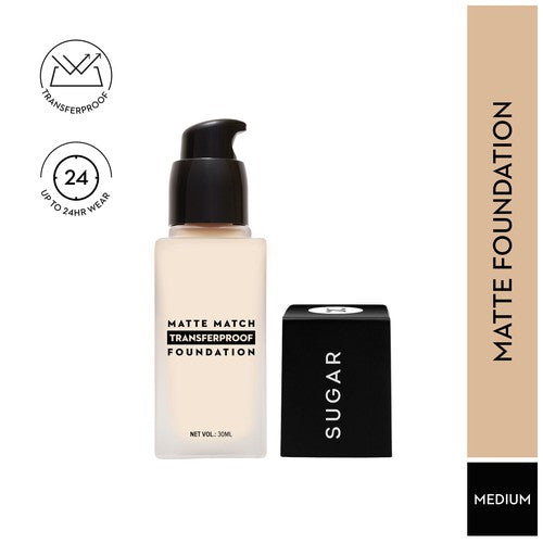 SUGAR Matte Match Transferproof Foundation - 40 Breve (Medium Beige - Warm Undertone)