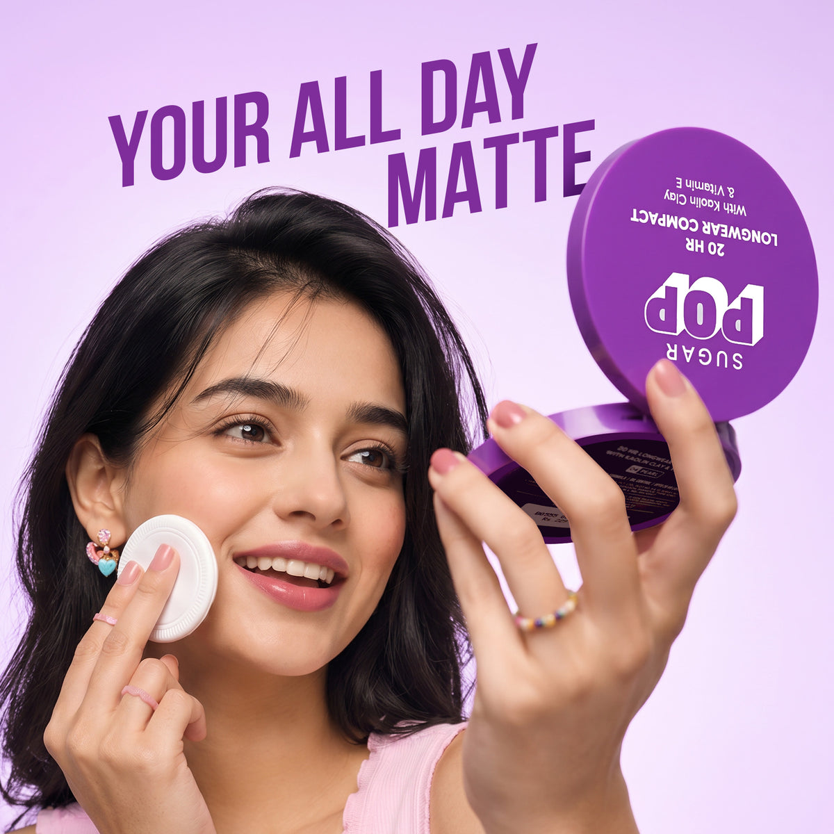 SUGAR POP 20 HR Longwear compact with Kaolin Clay and Vitamin E
