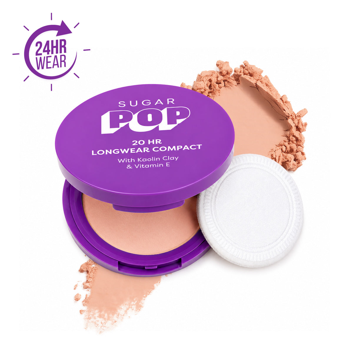 SUGAR POP 20 HR Longwear compact with Kaolin Clay and Vitamin E
