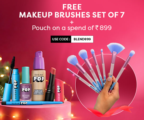 SUGAR POP Makeup Brush Set (7) + Pouch (Gift)