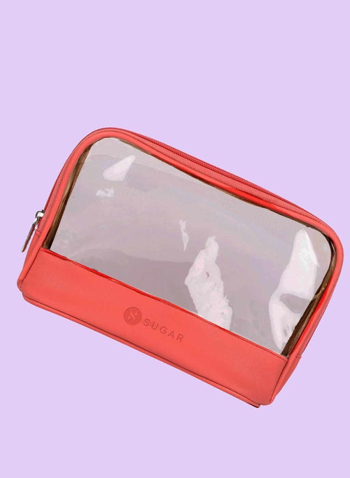 SUGAR Rectangular half pvc pouch (Dark Pink)