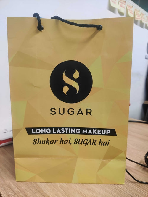 SUGAR Yellow Low Poly Carry Paper Bag (Small)