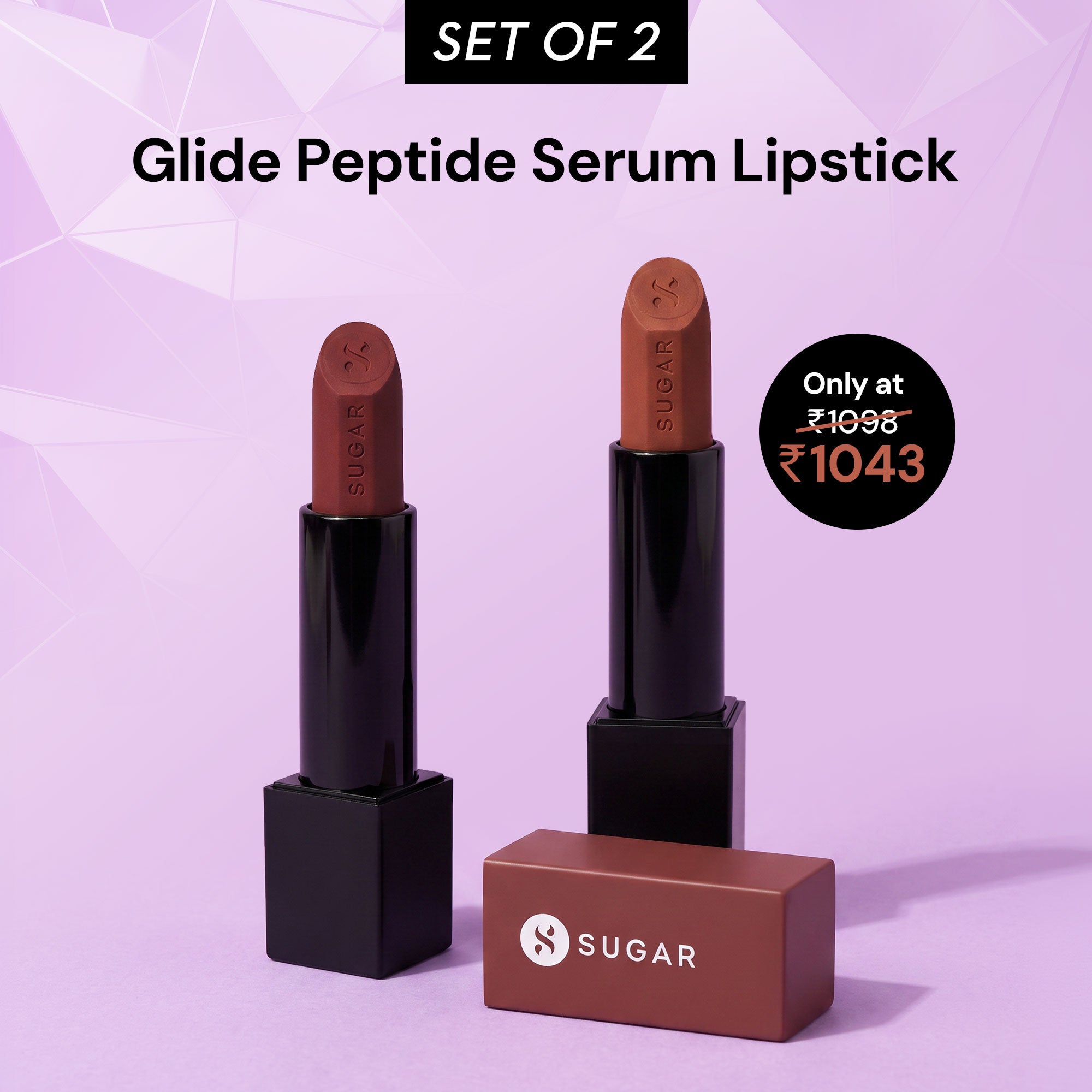 Set Of 2 Glide peptide serum lipstick