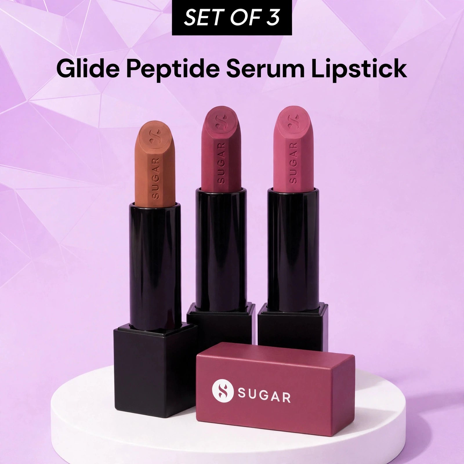 Set Of 3 Glide peptide serum lipstick