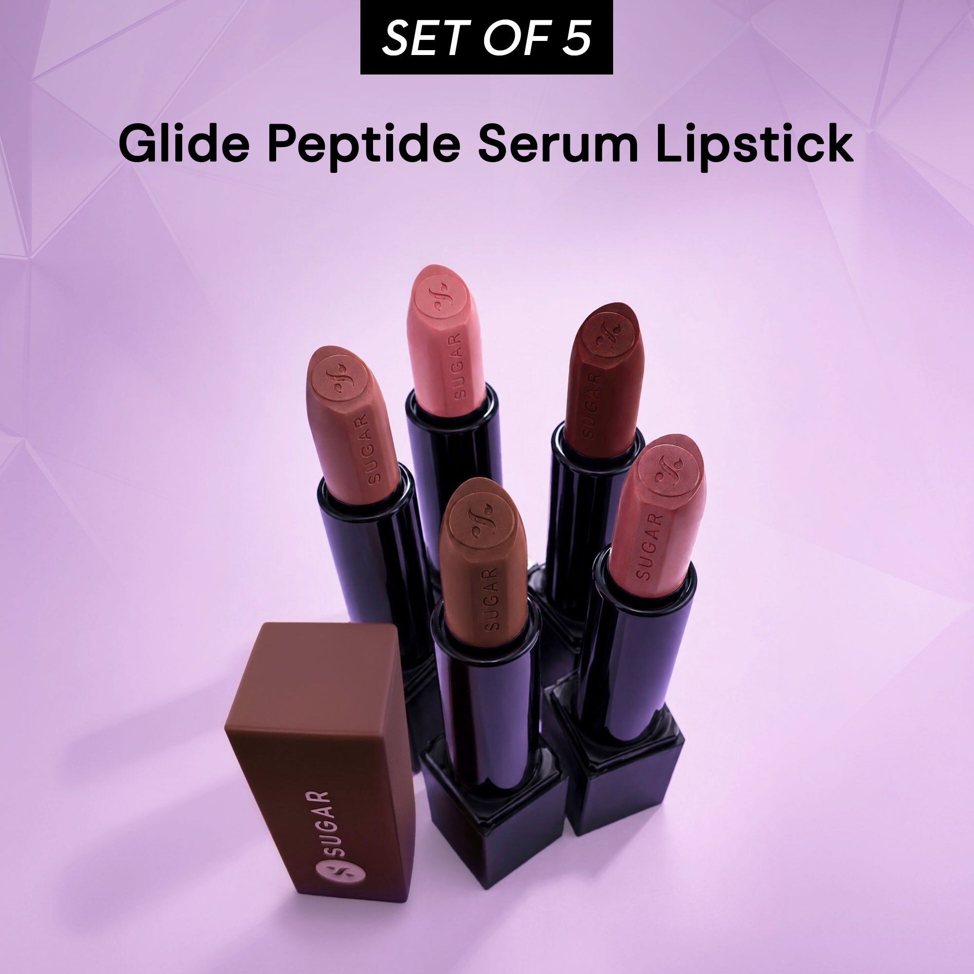 Set Of 5 Glide peptide serum lipstick