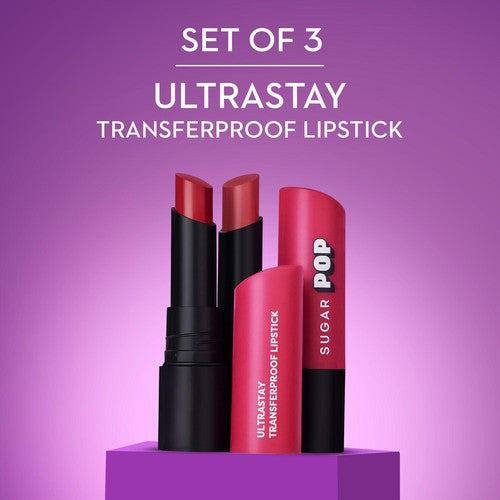 Set of 3 Ultrastay Transferproof Lipstick (Kit)